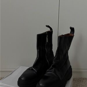 Zara Black Leather Boots